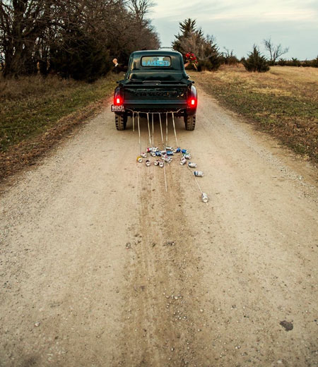 Just Married at Cedar Prairie Barn