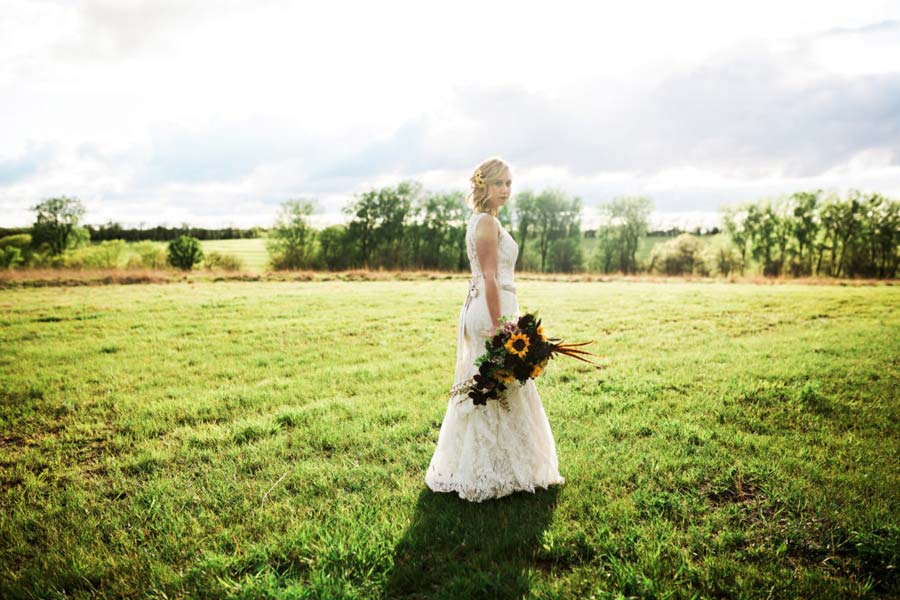 Bride Outside in Meadow