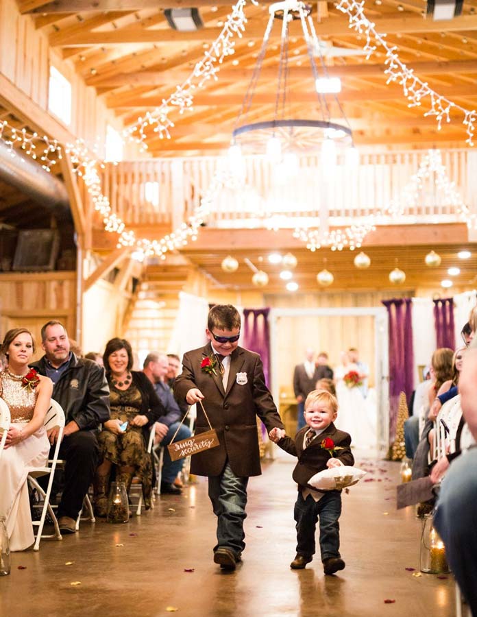 Barn Wedding Ring Bearers in Blue Jeans & Cowboy Boots